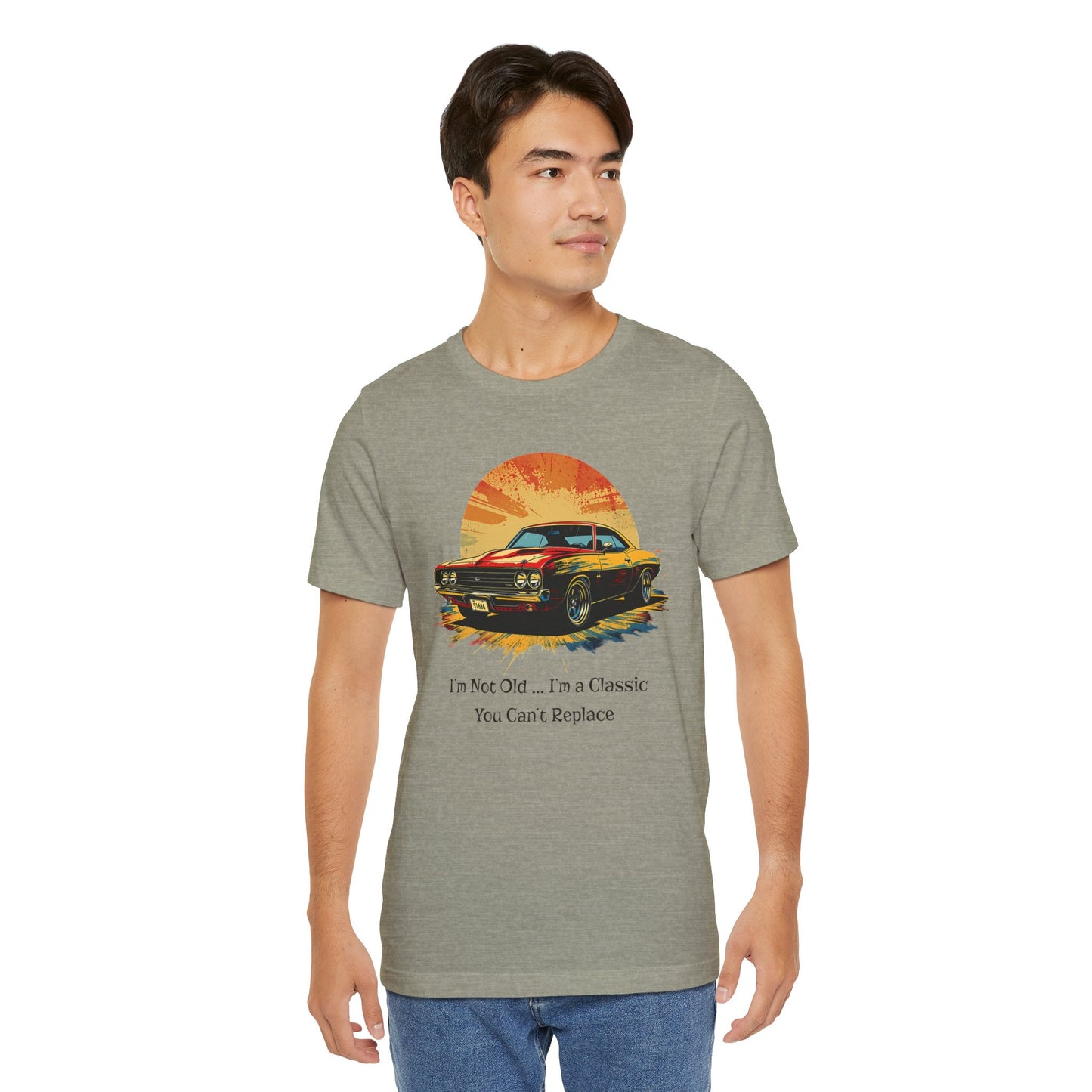 Vintage Car Lover Jersey Short Sleeve Tee - Iam not old you cant replace me