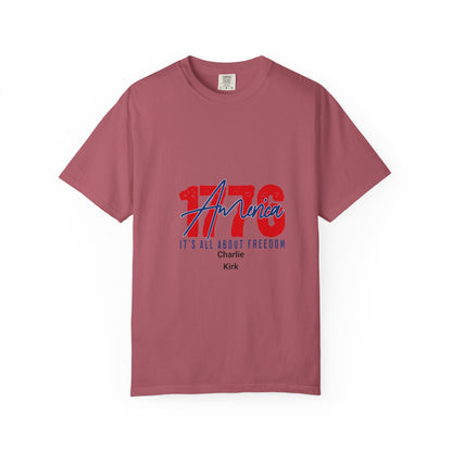 Comfort Colors T-shirt 1776 America Freedom Charlie Kirk Unisex