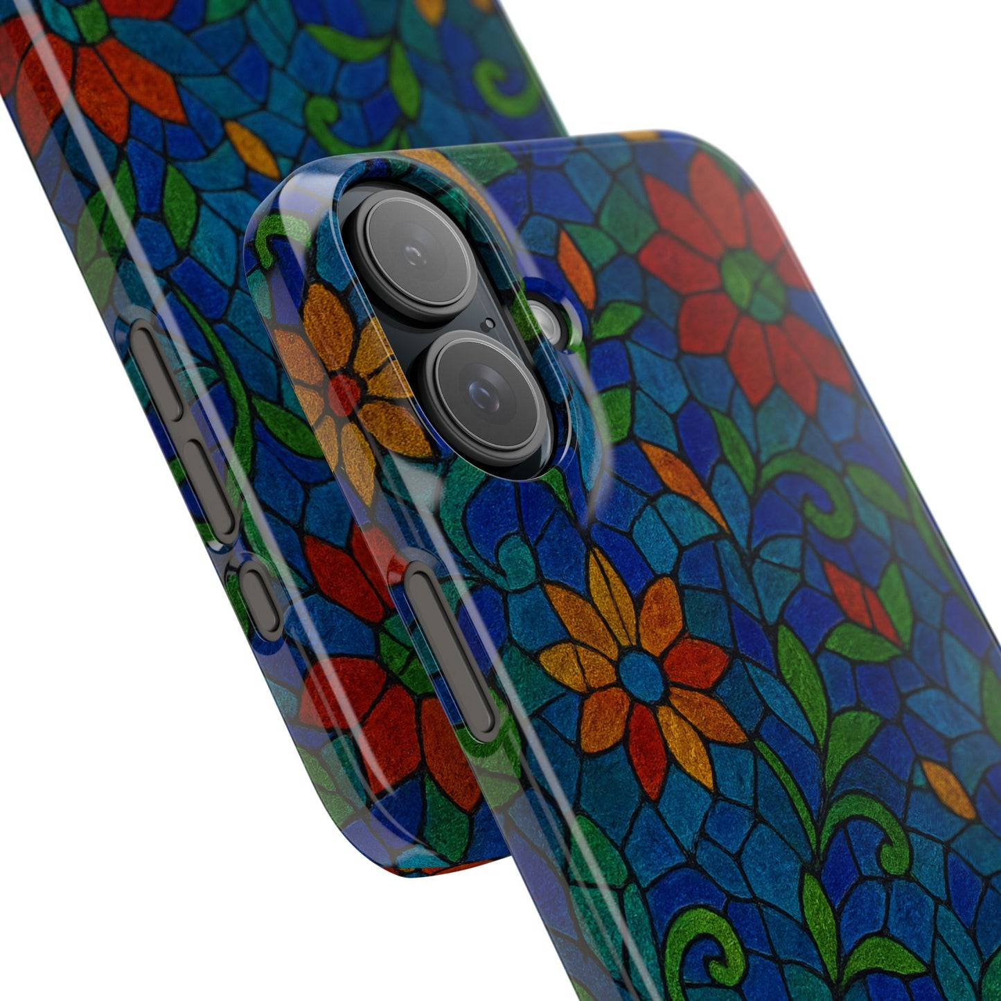 Slim Phone Cases Mystic Aura Mosaic  | 3D Iridescent Glass Tiles | Bohemian Energy Design