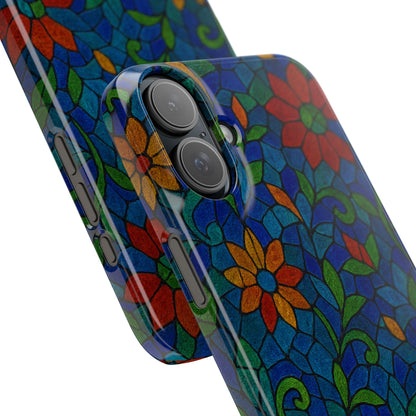 Slim Phone Cases Mystic Aura Mosaic  | 3D Iridescent Glass Tiles | Bohemian Energy Design