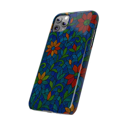 Slim Phone Cases Mystic Aura Mosaic  | 3D Iridescent Glass Tiles | Bohemian Energy Design
