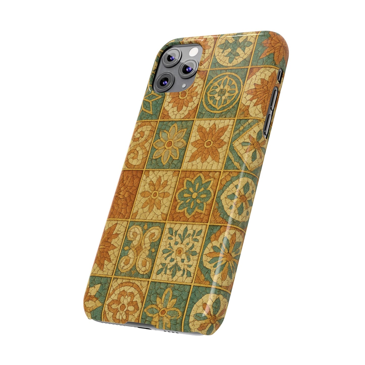 Slim Phone Cases Broken Beauty 3D Glass iPhone Case | Shattered Tile Aesthetic | Gold Lines & Textured Resin Effect