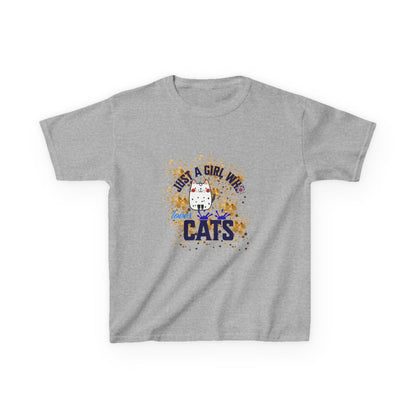 Girl Loves Cats Kids Tee