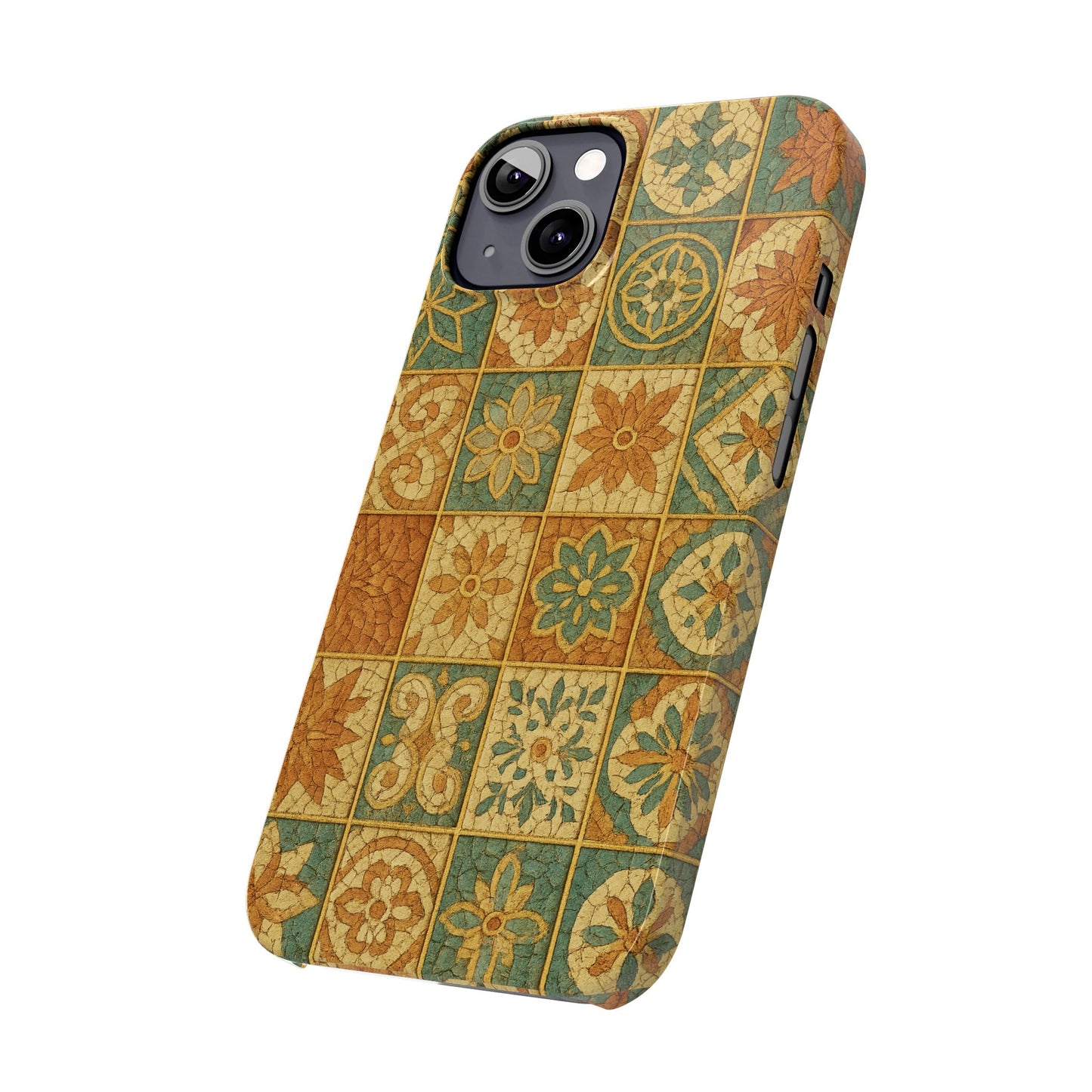 Slim Phone Cases Broken Beauty 3D Glass iPhone Case | Shattered Tile Aesthetic | Gold Lines & Textured Resin Effect