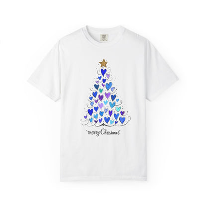 Cute Christmas Tree Heart Unisex T-shirt, Holiday Shirt, Festive Tee, Christmas Gift, Xmas Clothing