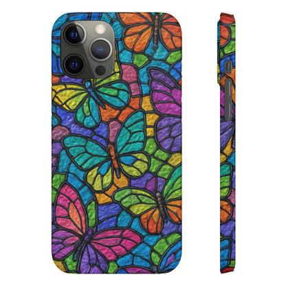 Psychedelic Butterfly Mosaic Phone Case, Trippy Hippie Butterflies,  Rainbow Stained-Glass Art Cover | Boho Festival Aesthetic Case