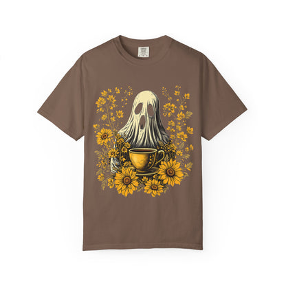 Halloween Ghost Coffee Drinking Unisex T-Shirt