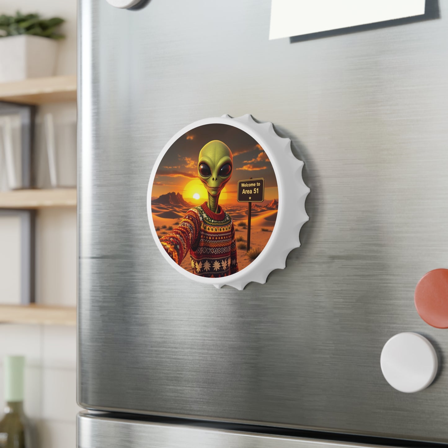 Bottle Opener Alien Christmas Ugly Sweater