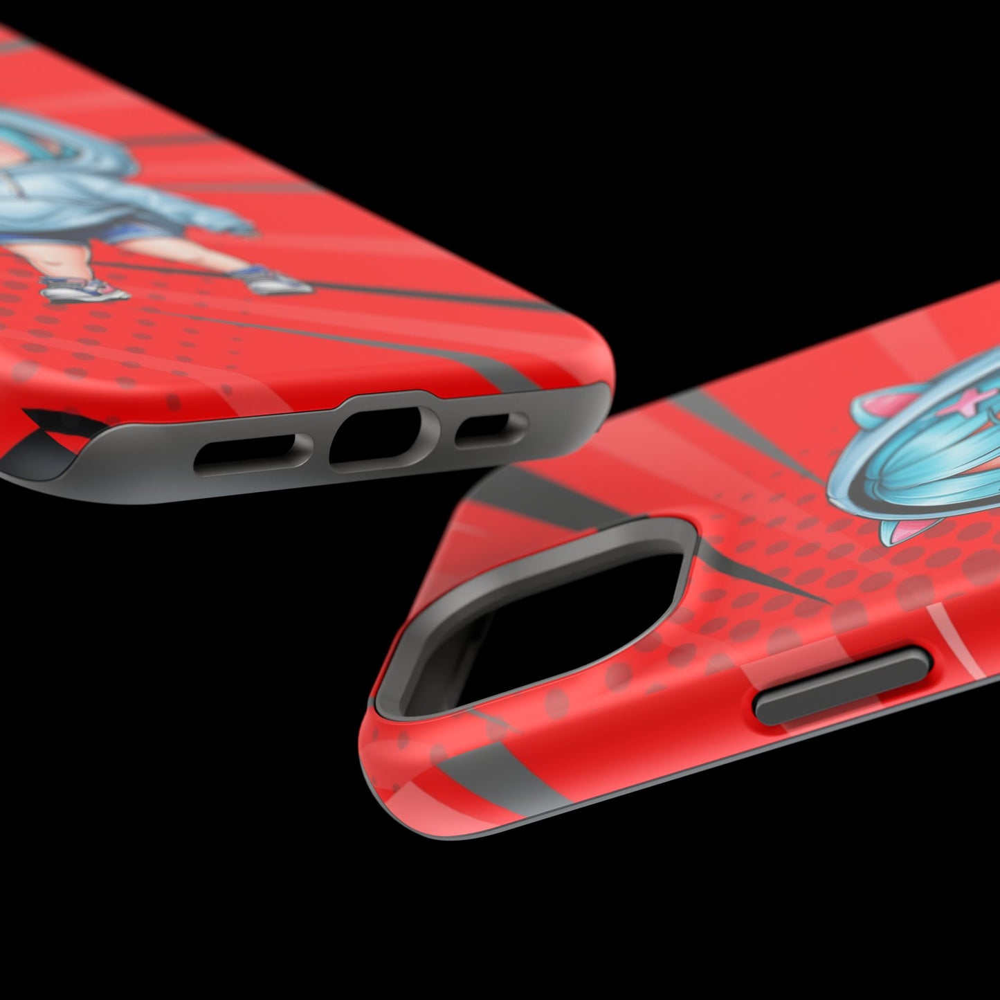 Phone Cases, Cute Chibi Girl in Cat Hoodie, Kawaii Anime Design, Protective Cover, Gift for Anime Fans, Cute Phone Accessories, Cat Lover