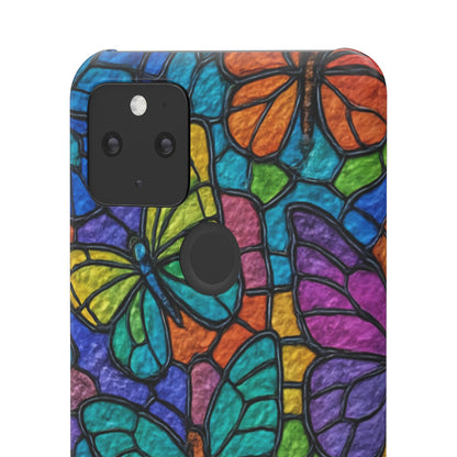 Psychedelic Butterfly Mosaic Phone Case, Trippy Hippie Butterflies,  Rainbow Stained-Glass Art Cover | Boho Festival Aesthetic Case