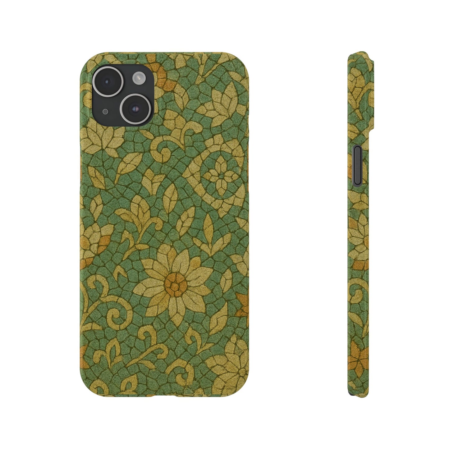 Slim Phone Cases Desert Bloom Boho Mosaic iPhone Case | Handcrafted Ceramic Tile Look | Warm Terracotta & Rose