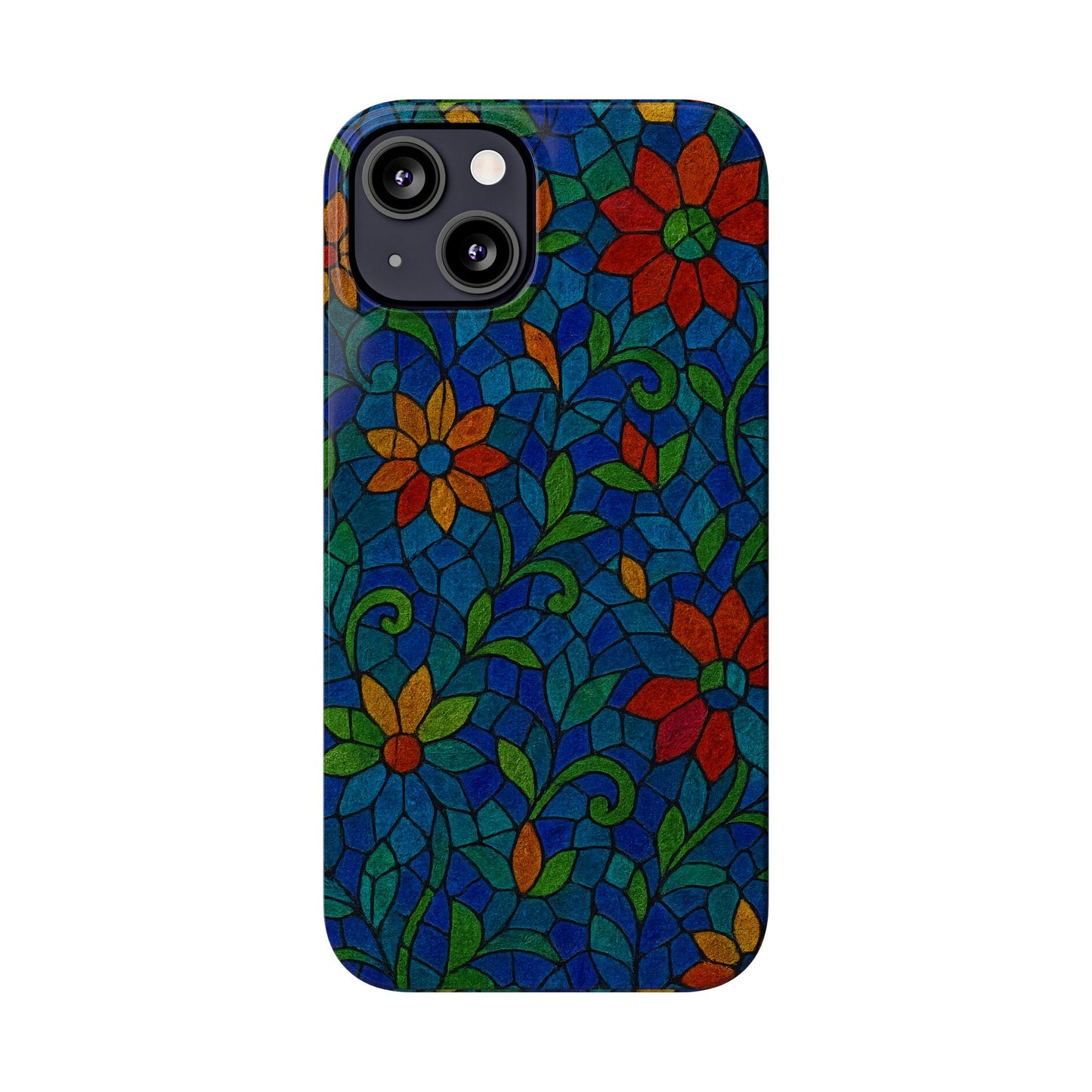 Slim Phone Cases Mystic Aura Mosaic  | 3D Iridescent Glass Tiles | Bohemian Energy Design