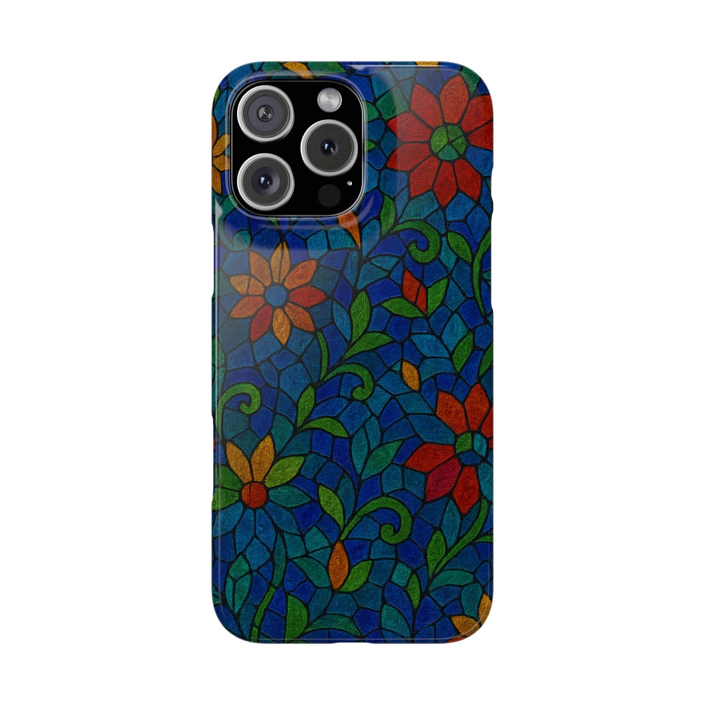 Slim Phone Cases Mystic Aura Mosaic  | 3D Iridescent Glass Tiles | Bohemian Energy Design