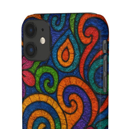 Psychedelic Hippie Phone Case, Boho Rainbow Retro 70s Groovy Art Cover