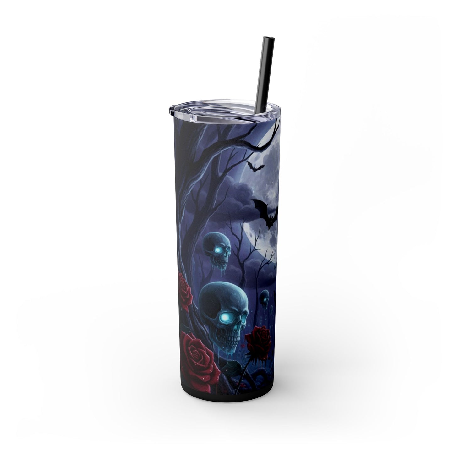 Rose Skull Skinny Tumbler, 20oz