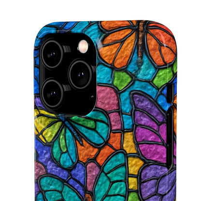 Psychedelic Butterfly Mosaic Phone Case, Trippy Hippie Butterflies,  Rainbow Stained-Glass Art Cover | Boho Festival Aesthetic Case