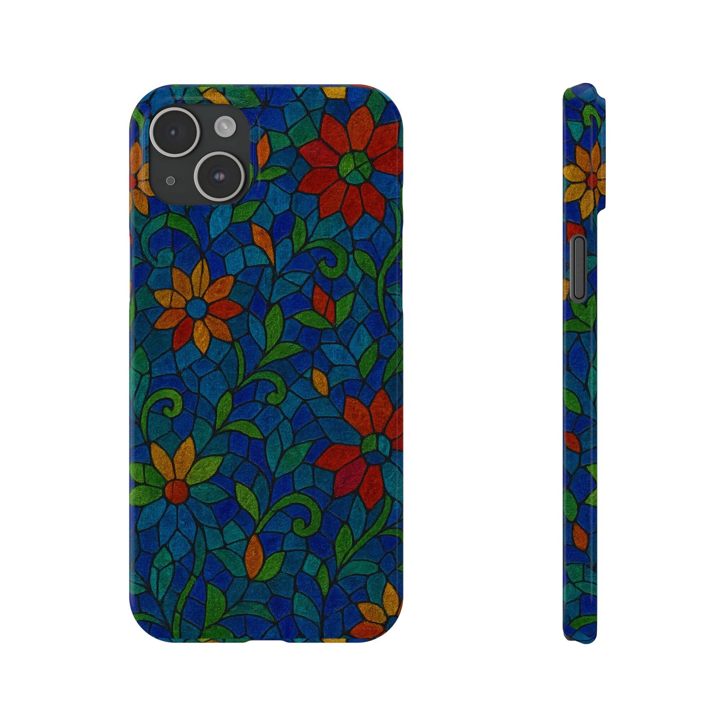 Slim Phone Cases Mystic Aura Mosaic  | 3D Iridescent Glass Tiles | Bohemian Energy Design