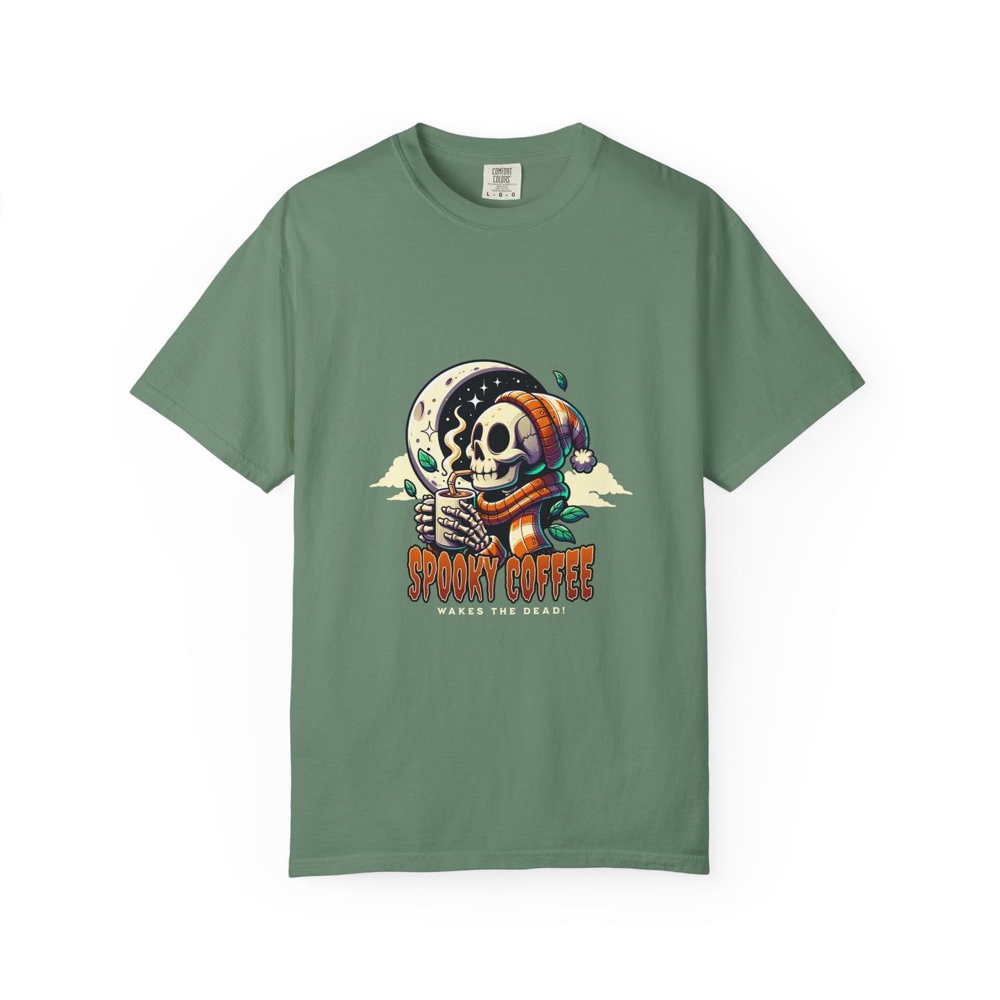 Spooki Coffee Skeleton Garment-Dyed T-shirt - Halloween Comfort Colors