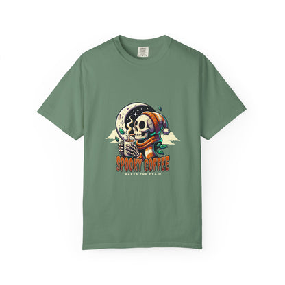 Spooki Coffee Skeleton Garment-Dyed T-shirt - Halloween Comfort Colors