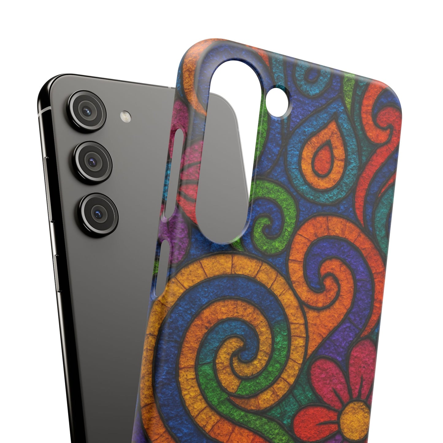 Psychedelic Hippie Phone Case, Boho Rainbow Retro 70s Groovy Art Cover