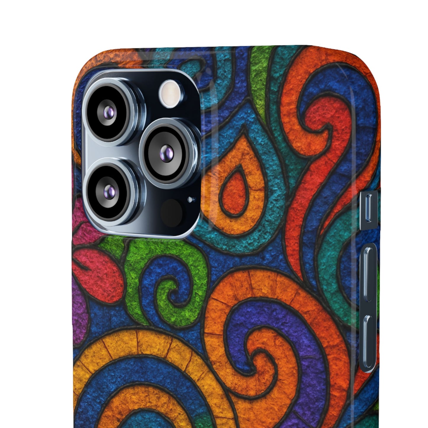 Psychedelic Hippie Phone Case, Boho Rainbow Retro 70s Groovy Art Cover