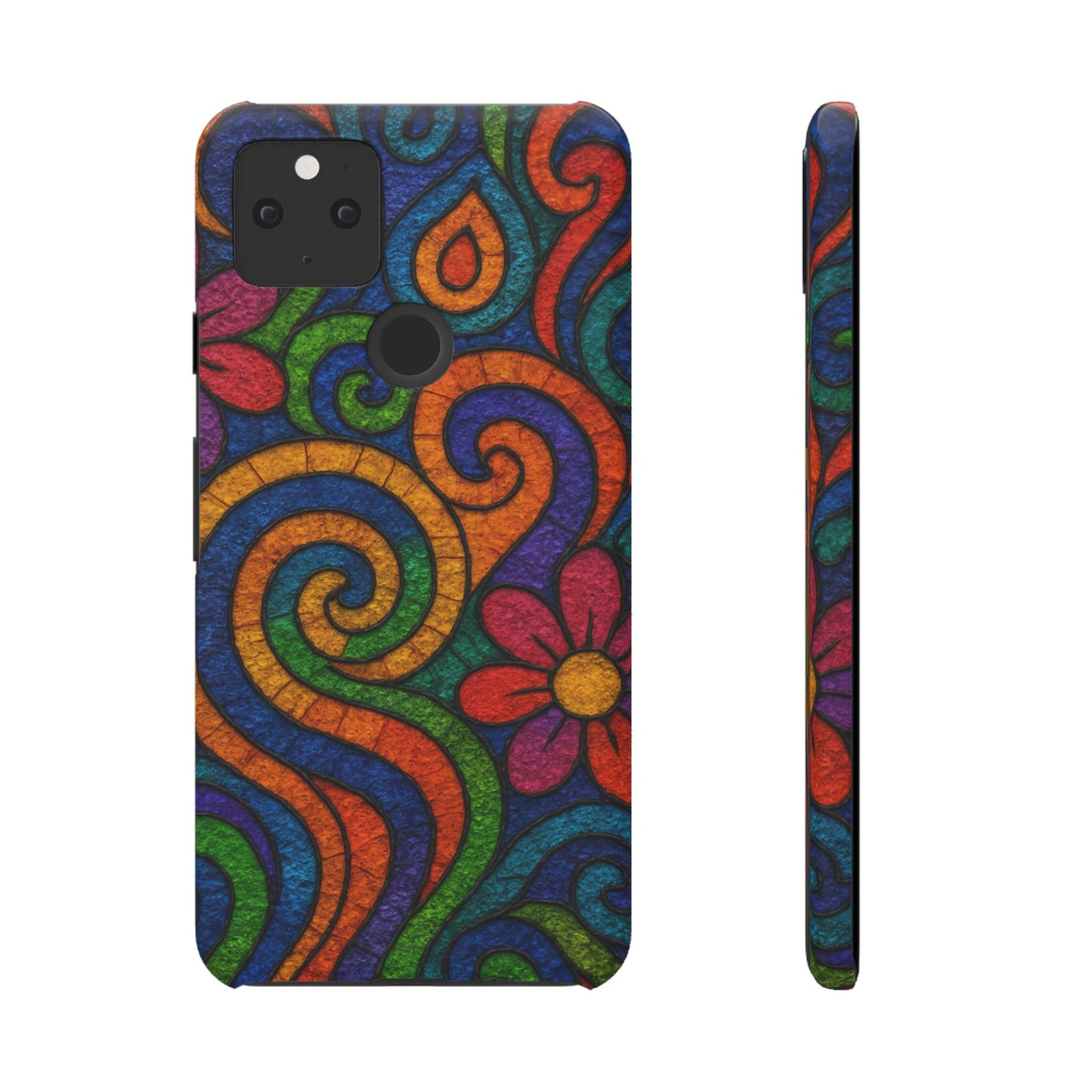 Psychedelic Hippie Phone Case, Boho Rainbow Retro 70s Groovy Art Cover