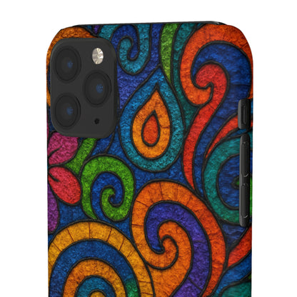 Psychedelic Hippie Phone Case, Boho Rainbow Retro 70s Groovy Art Cover