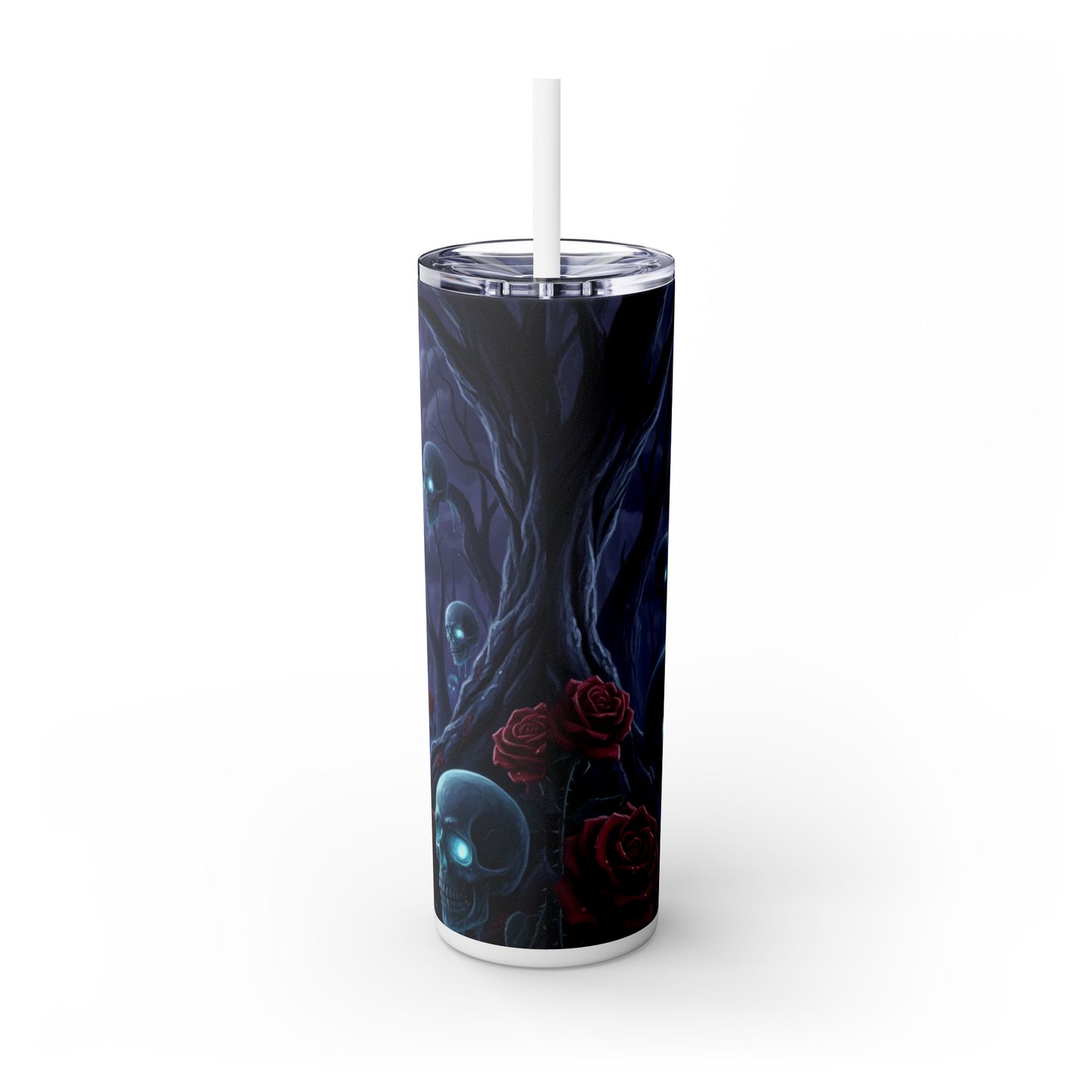 Rose Skull Skinny Tumbler, 20oz