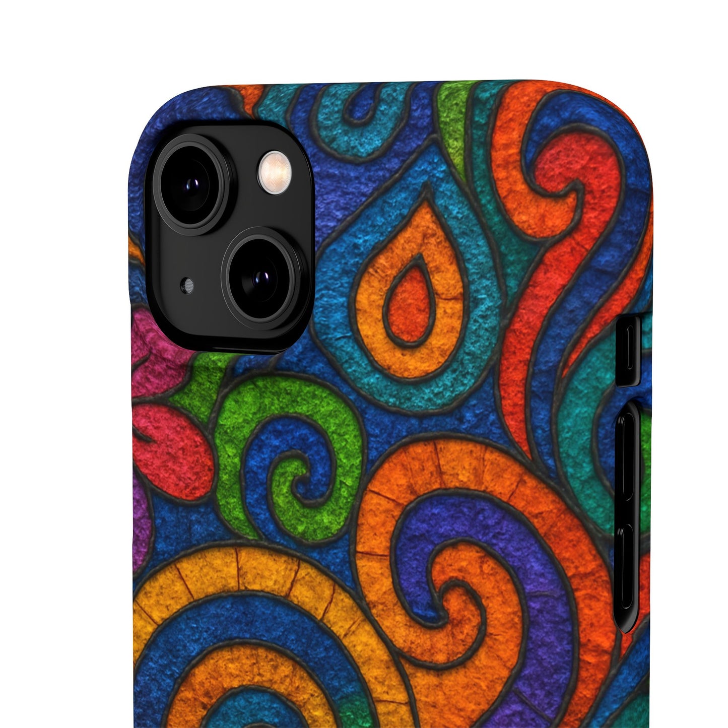 Psychedelic Hippie Phone Case, Boho Rainbow Retro 70s Groovy Art Cover