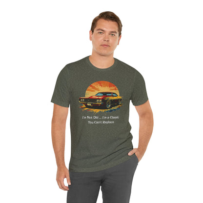 Vintage Car Lover Jersey Short Sleeve Tee - Iam not old you cant replace me