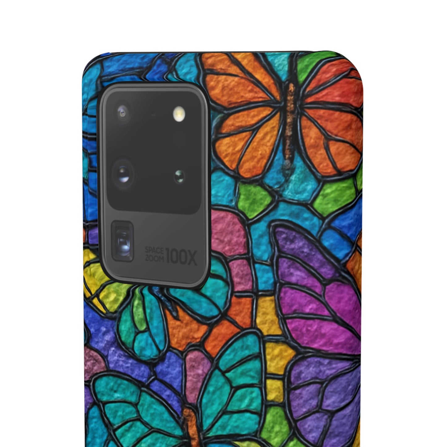 Psychedelic Butterfly Mosaic Phone Case, Trippy Hippie Butterflies,  Rainbow Stained-Glass Art Cover | Boho Festival Aesthetic Case