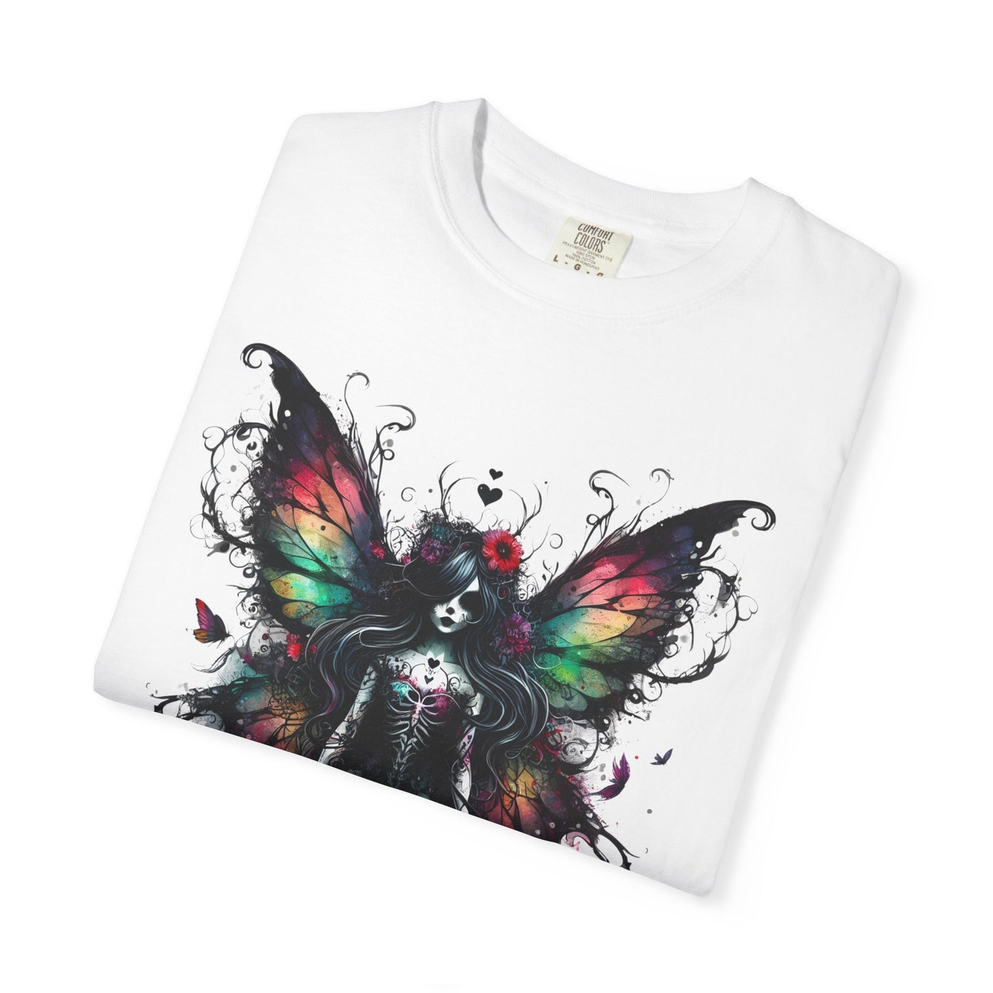 Gothic Fairy Tattoo T-shirt, Dark Fantasy Tee, Alternative Clothing, Magical Creature Shirt, Unique Gift Idea