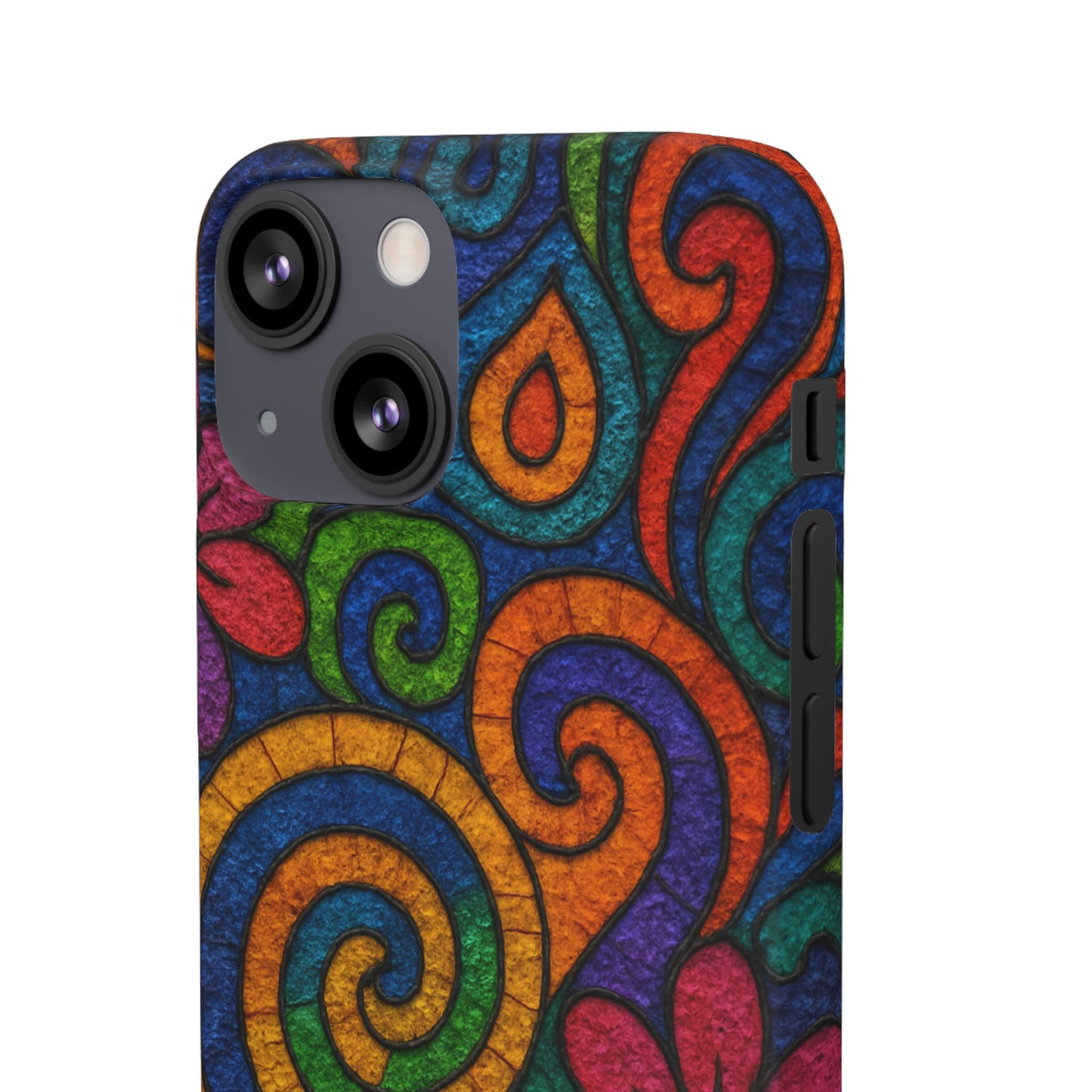 Psychedelic Hippie Phone Case, Boho Rainbow Retro 70s Groovy Art Cover