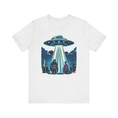 Alien Spaceship and Bigfoot Ugly Christmas Sweater Tee