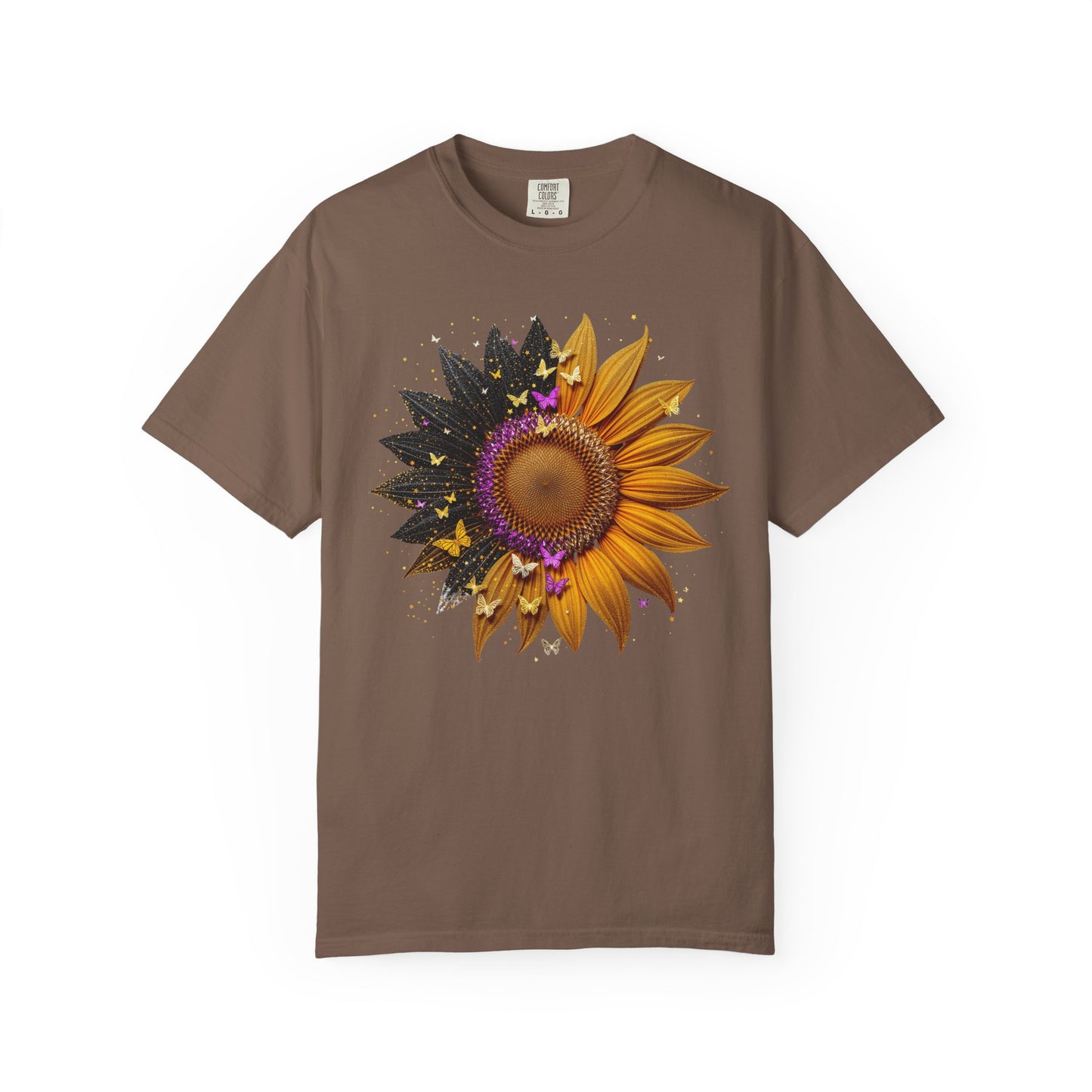 Sunflower Unisex Garment-Dyed T-shirt, Yellow Flower Tee, Floral Shirt, Botanical Top, Nature Lover Gift