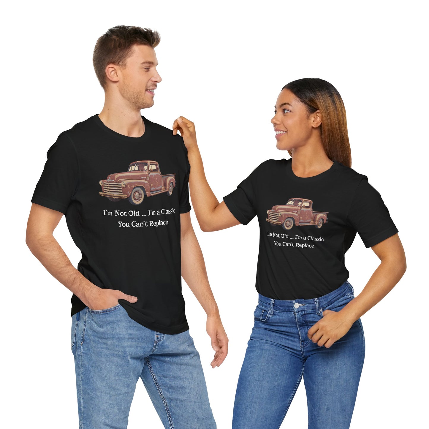 Vintage Old Truck Lover Jersey Short Sleeve Tee - Iam not old you cant replace me