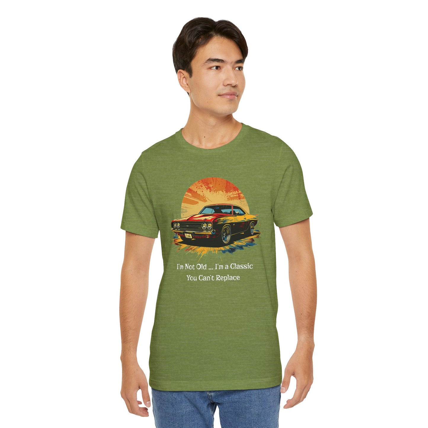 Vintage Car Lover Jersey Short Sleeve Tee - Iam not old you cant replace me