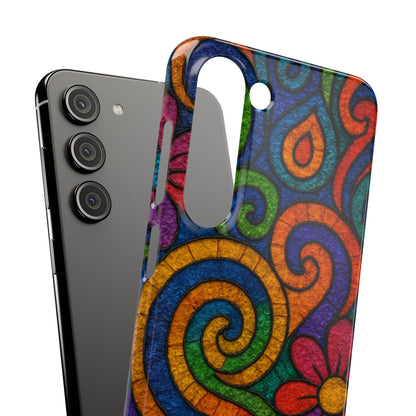 Psychedelic Hippie Phone Case, Boho Rainbow Retro 70s Groovy Art Cover