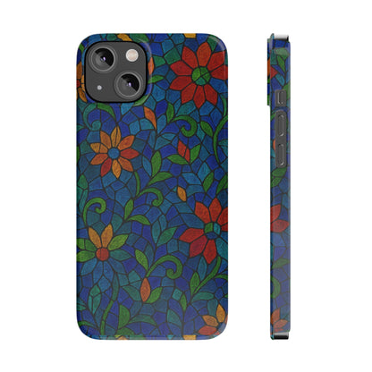 Slim Phone Cases Mystic Aura Mosaic  | 3D Iridescent Glass Tiles | Bohemian Energy Design