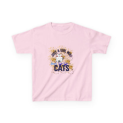 Girl Loves Cats Kids Tee