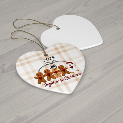 Gingerbread Cookies Ceramic Ornament, Christmas Tree Decoration, Holiday Gift, Seasonal Decor, Festive Ornament