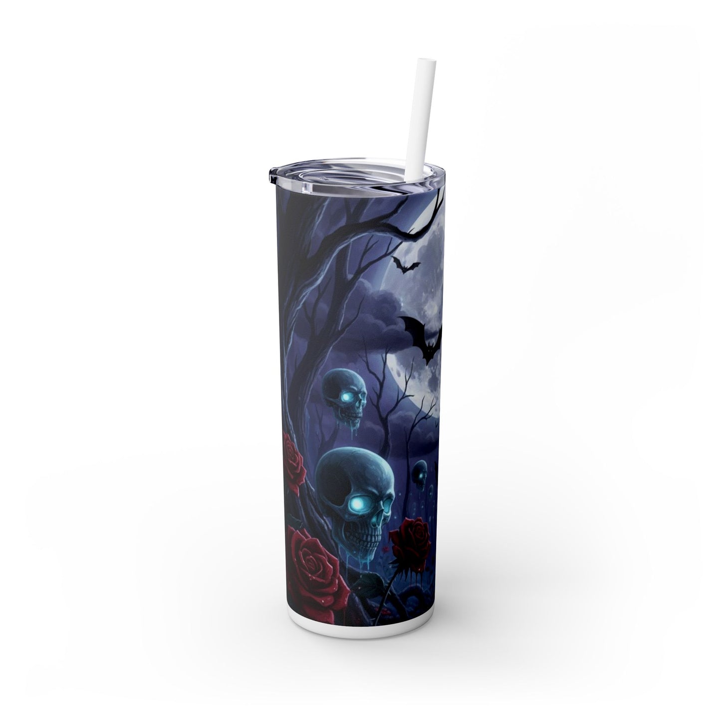 Rose Skull Skinny Tumbler, 20oz