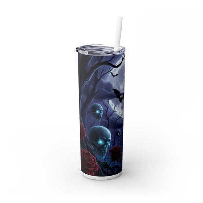 Rose Skull Skinny Tumbler, 20oz