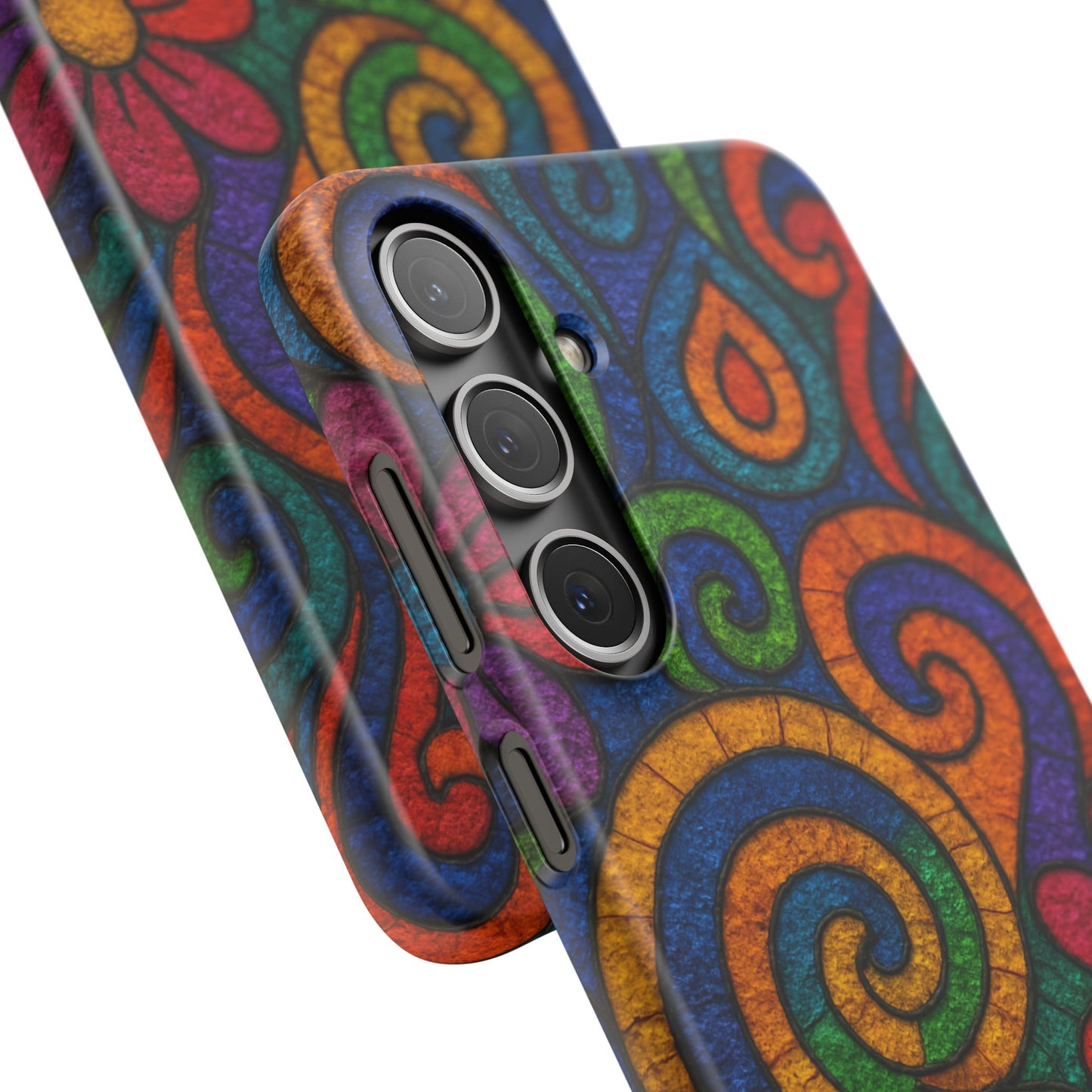 Psychedelic Hippie Phone Case, Boho Rainbow Retro 70s Groovy Art Cover