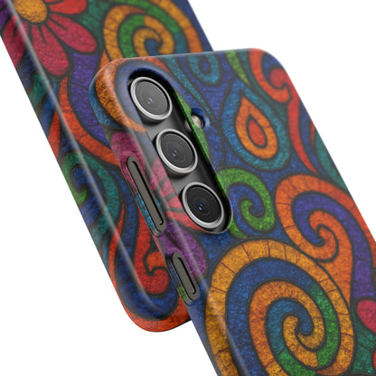 Psychedelic Hippie Phone Case, Boho Rainbow Retro 70s Groovy Art Cover
