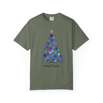 Cute Christmas Tree Heart Unisex T-shirt, Holiday Shirt, Festive Tee, Christmas Gift, Xmas Clothing