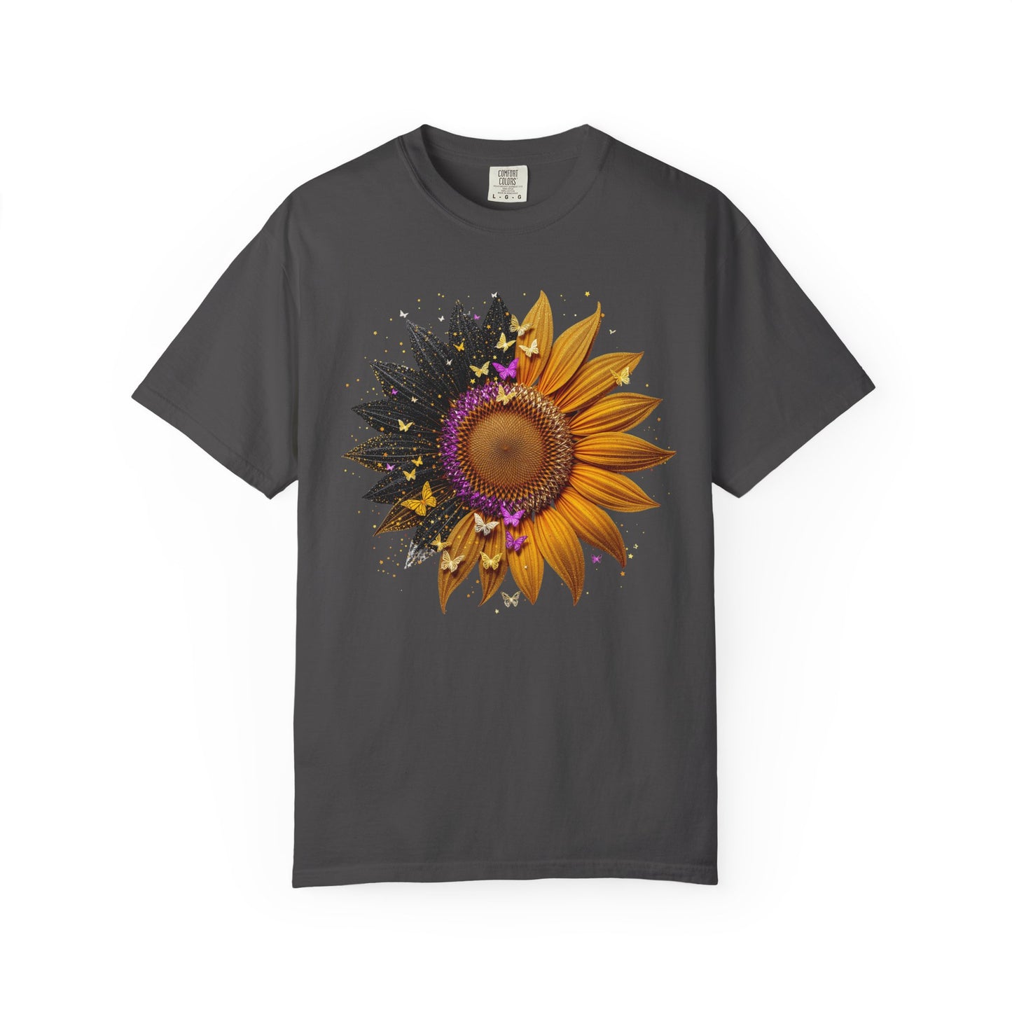 Sunflower Unisex Garment-Dyed T-shirt, Yellow Flower Tee, Floral Shirt, Botanical Top, Nature Lover Gift