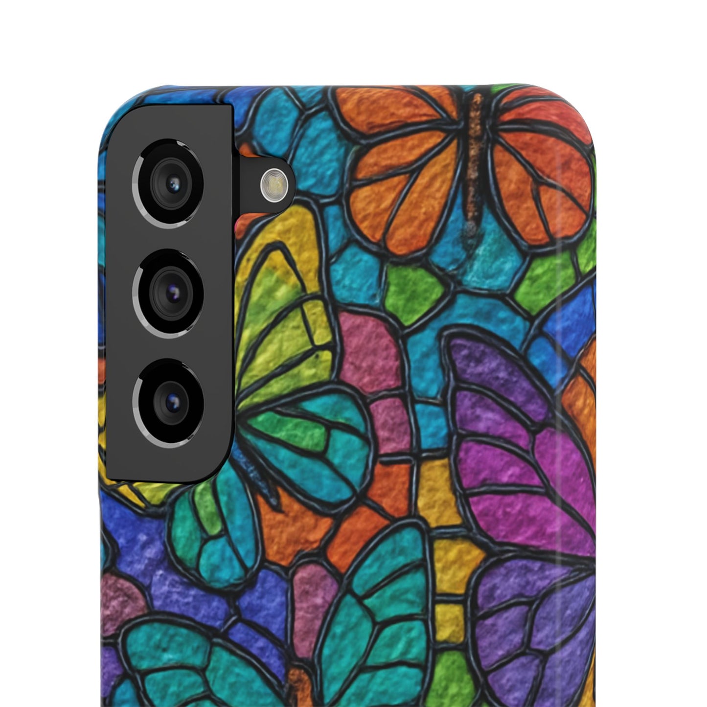 Psychedelic Butterfly Mosaic Phone Case, Trippy Hippie Butterflies,  Rainbow Stained-Glass Art Cover | Boho Festival Aesthetic Case