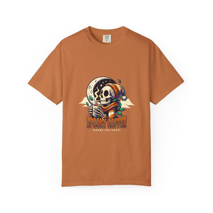 Spooki Coffee Skeleton Garment-Dyed T-shirt - Halloween Comfort Colors