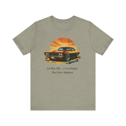 Vintage Car Lover Jersey Short Sleeve Tee - Iam not old you cant replace me